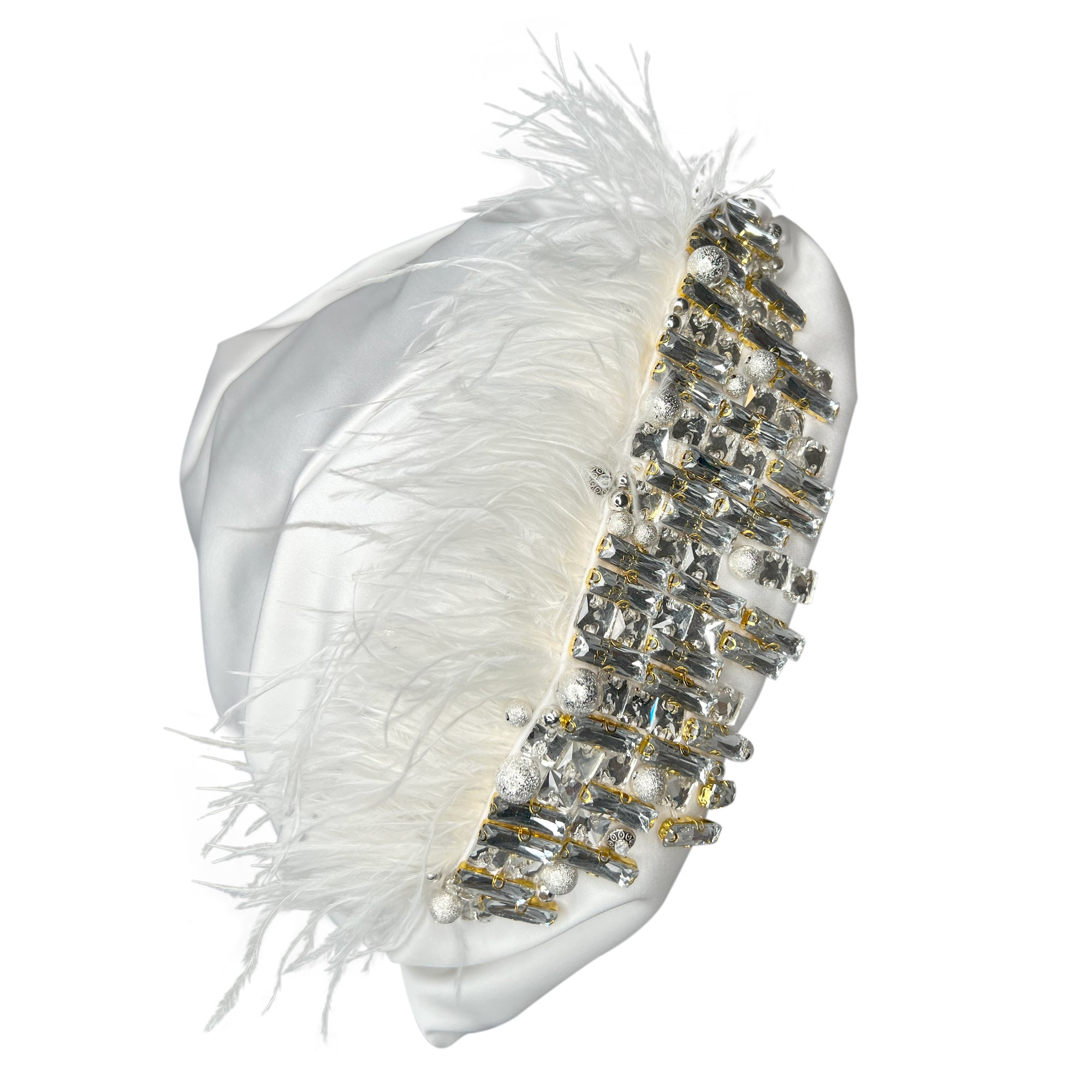 WHITE - PREMIUM TURBAN WITH DIAMONDS