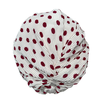 WHITE AND RED - HAIR LOSS TURBAN